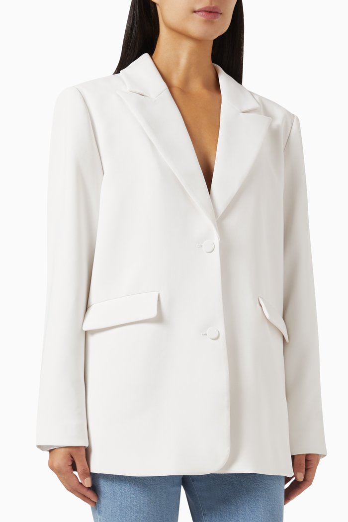 

Luxe Suiting Boyfriend Blazer, White