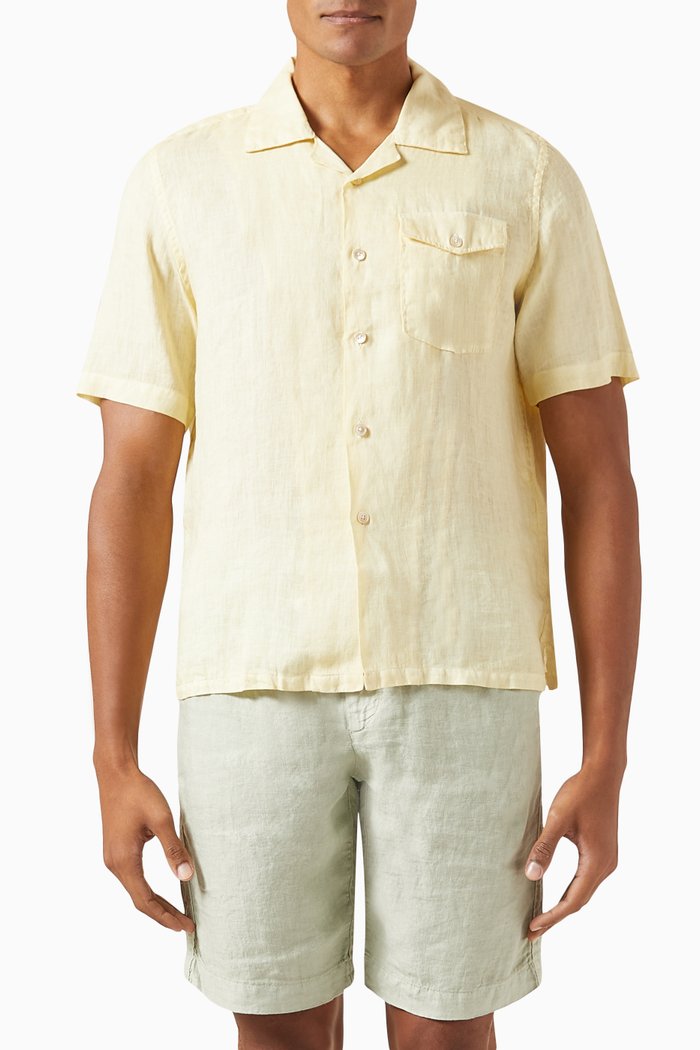 

Short-sleeved Shirt in Linen, Neutral