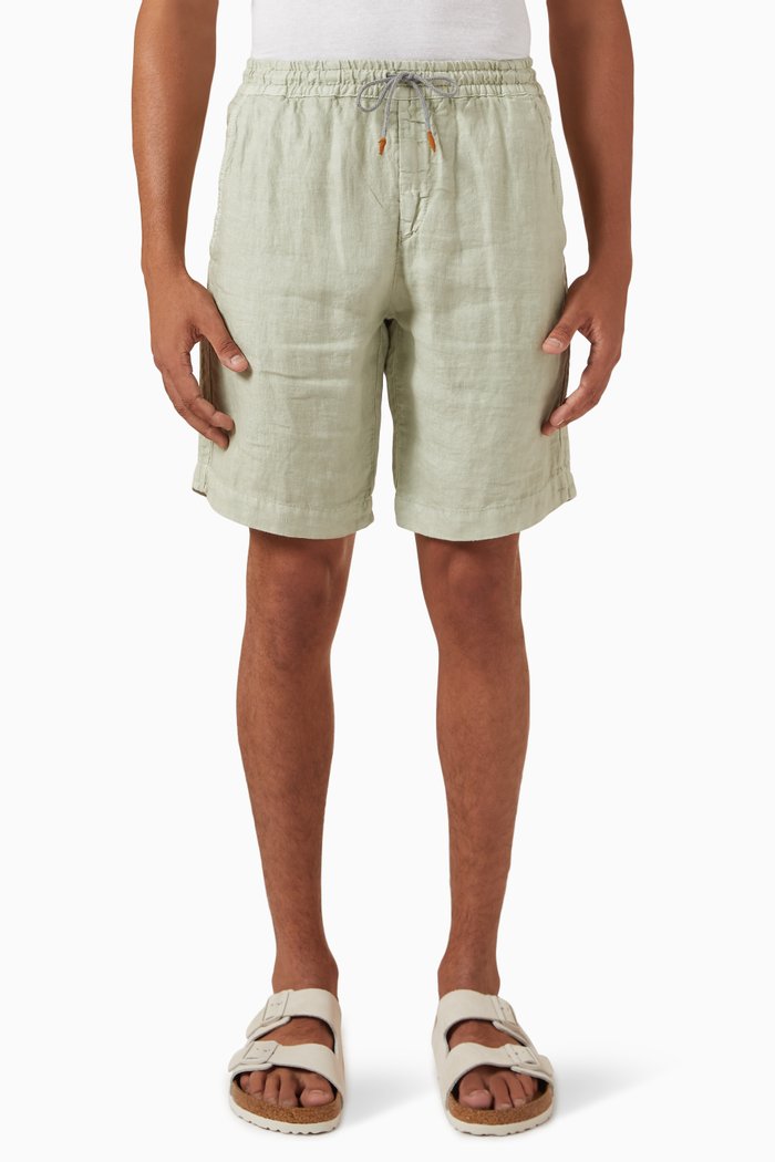 

Drawstring Shorts in Linen, Green