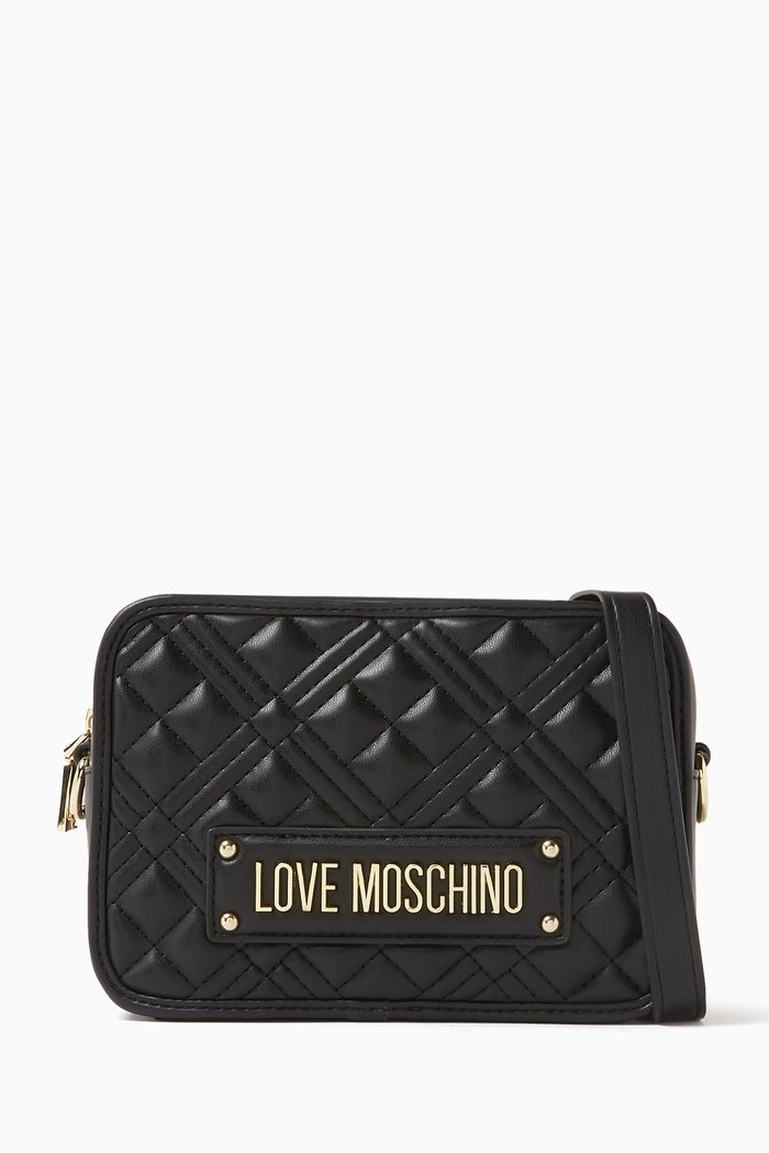 

Small Camera Bag in Quilted Leather, Black