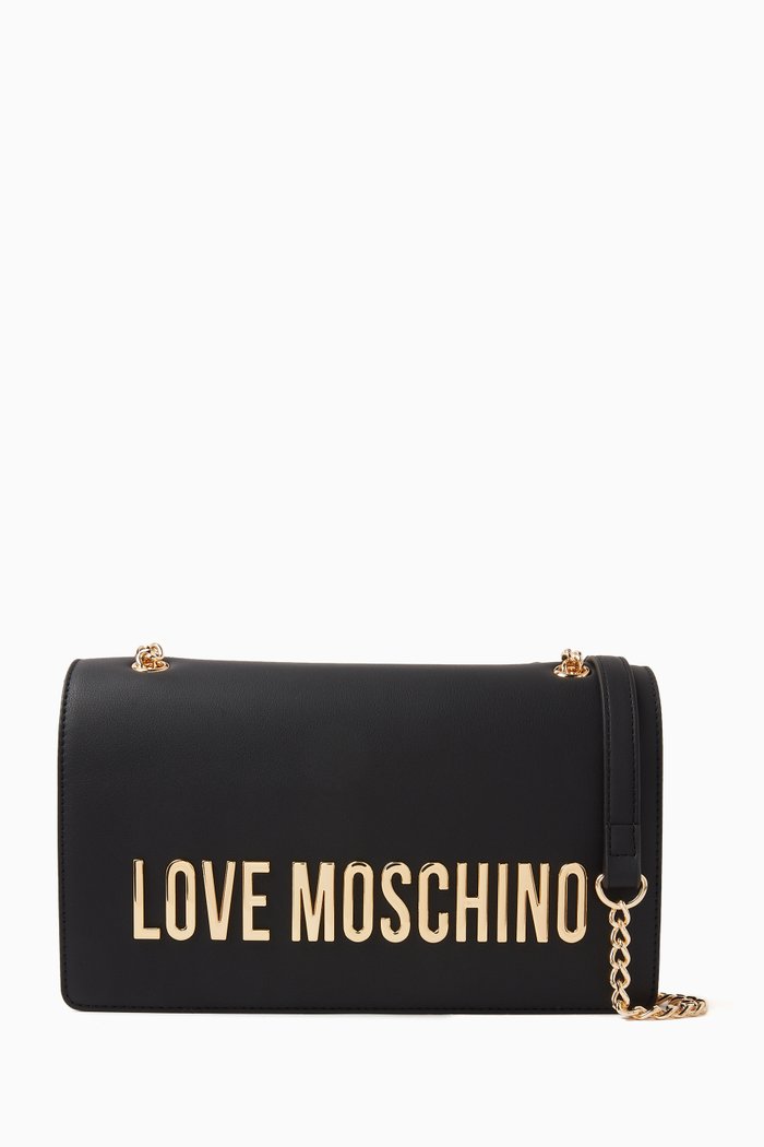 

Bold Love Shoulder Bag in Faux Leather, Black