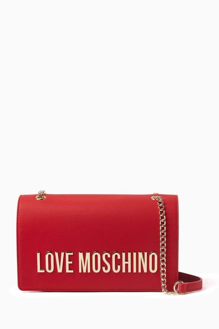 

Bold Love Shoulder Bag in Faux Leather, Red