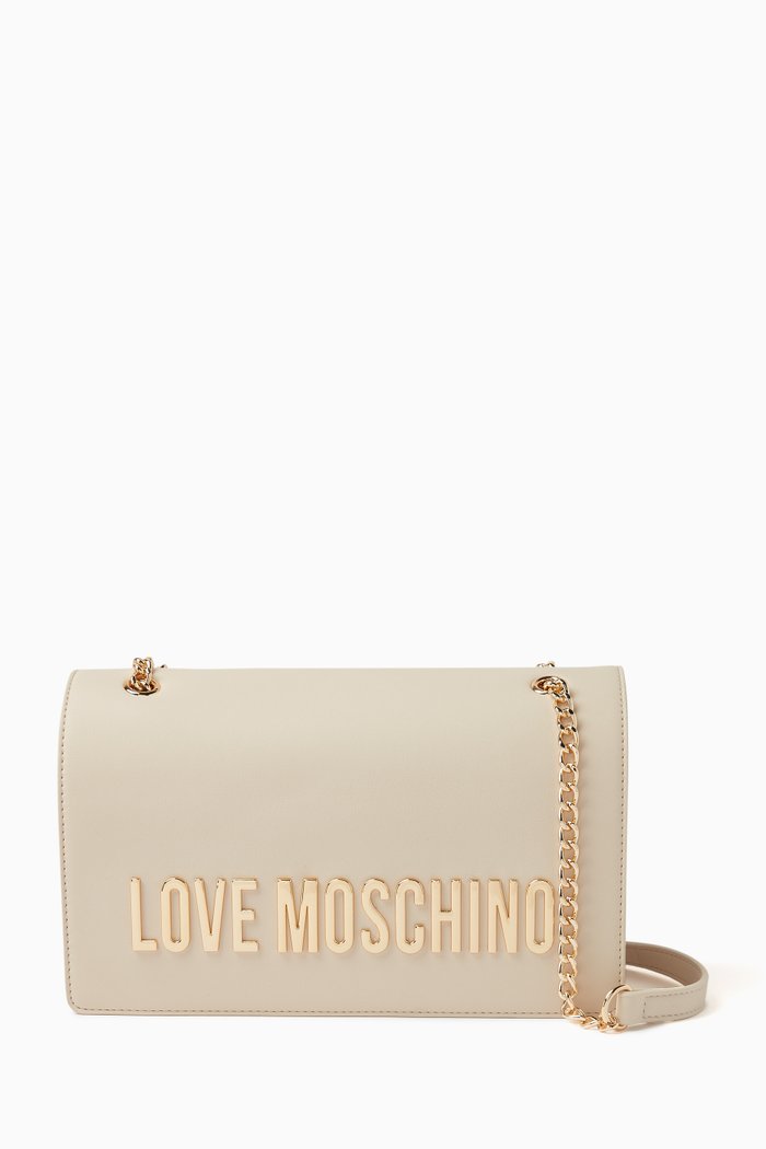 

Bold Love Shoulder Bag in Faux Leather, White