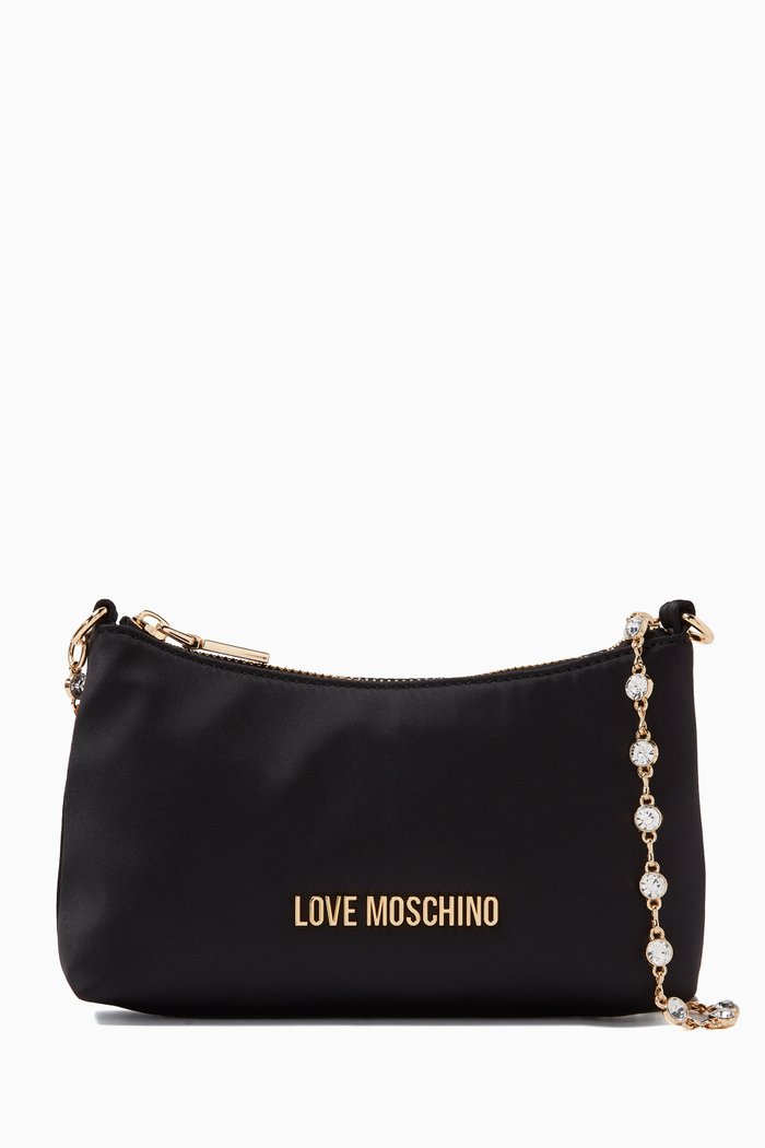 

Smart Daily Shoulder Bag in Satin, Black