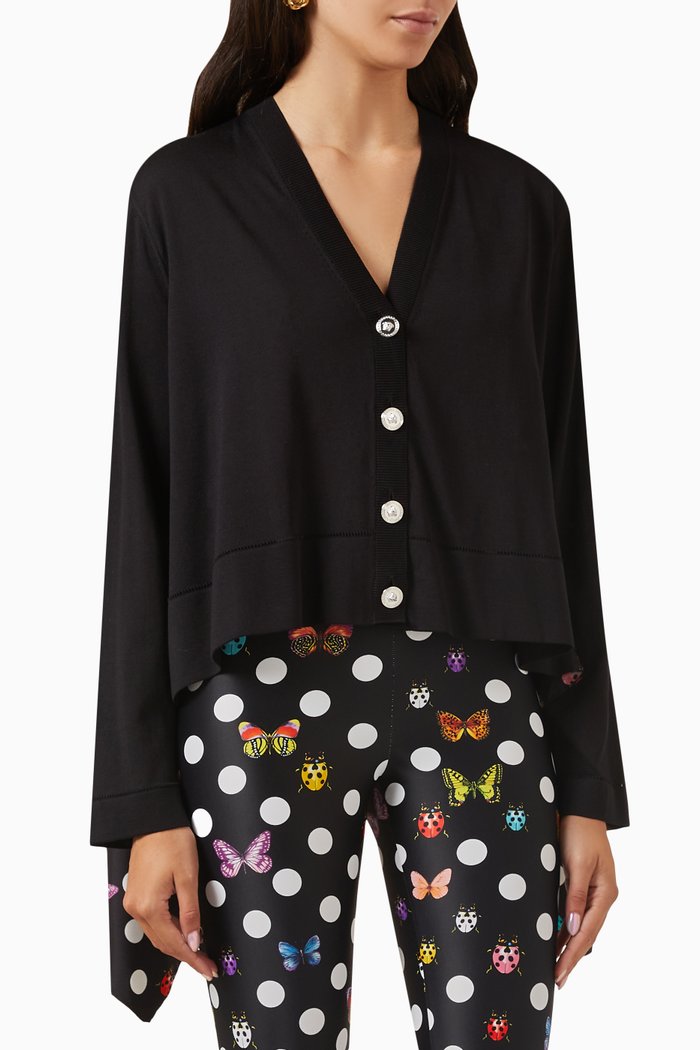 

Butterflies Medusa Cardigan in Knit, Black