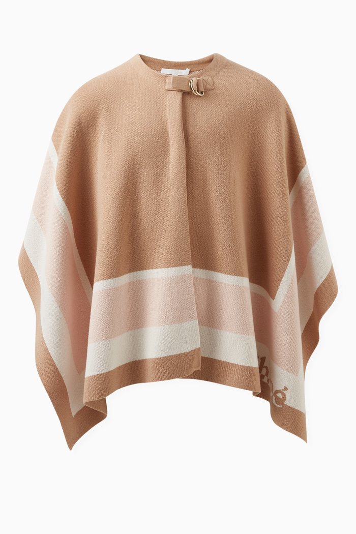 

Contrast Stripe Cape, Neutral