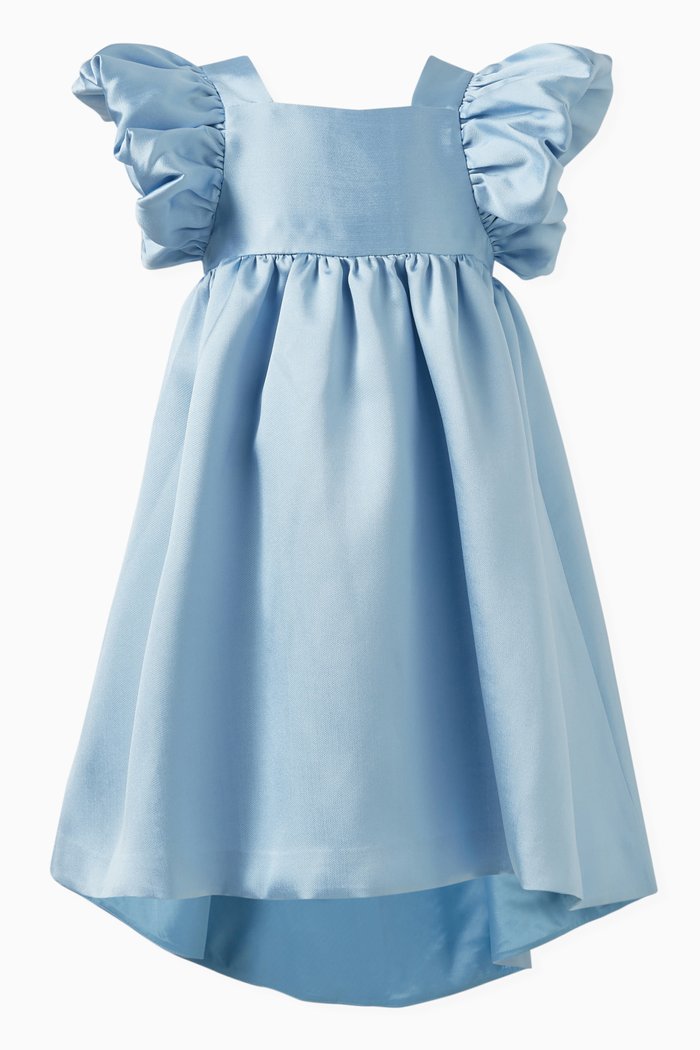 

High-low Dress in Polyester, Blue