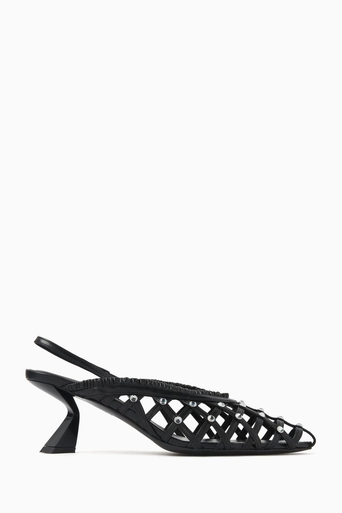 

65 Embellished Slingback Pumps in Nappa, Black