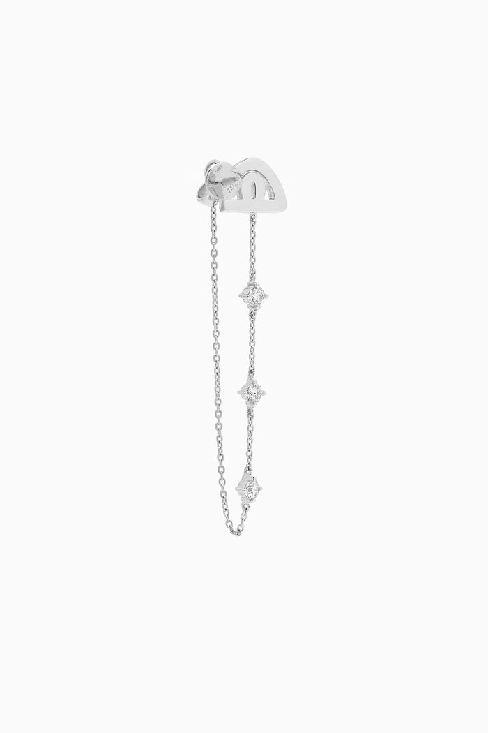

Diamond Droplet Arabic Initial Single Earring in 18kt White Gold