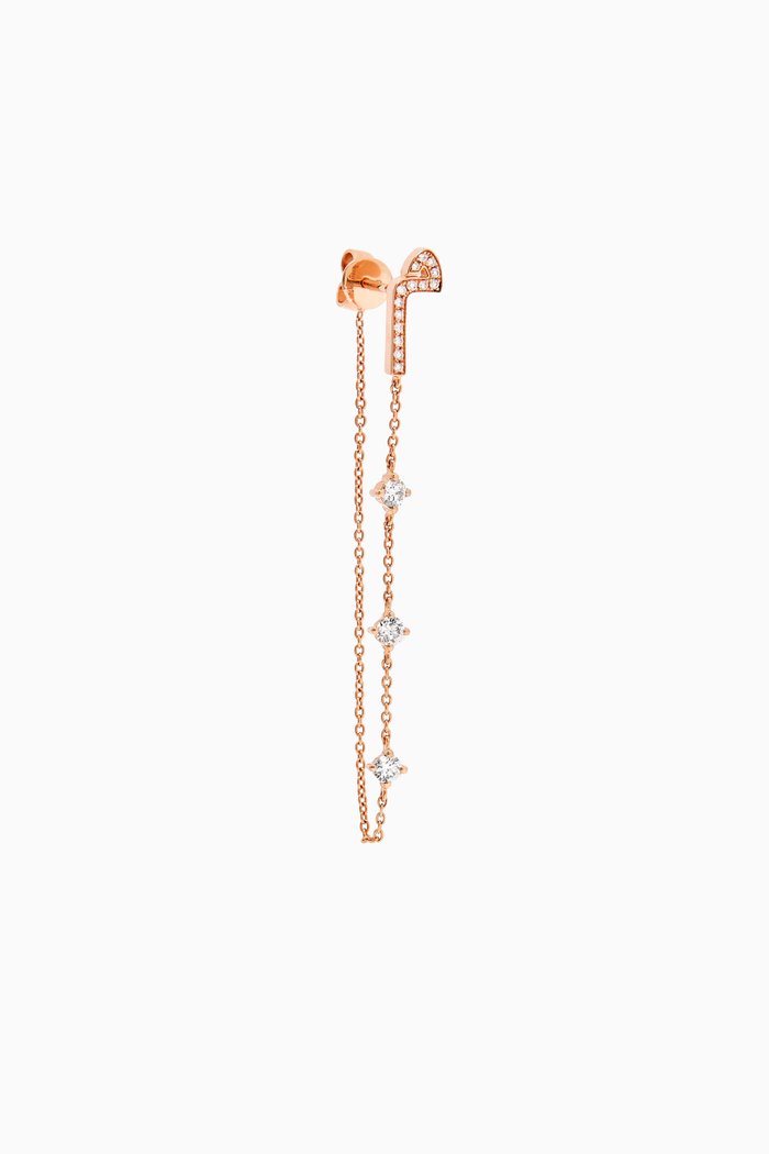 

Diamond Droplet Arabic Initial Single Earring in 18kt Rose Gold
