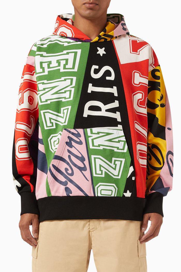 

Flag Hoodie in Fleece, Multicolour