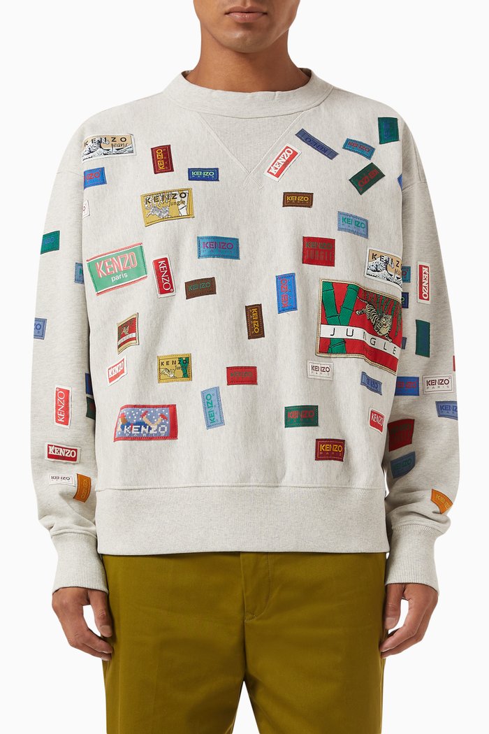 

Labels Sweater in Fleece, Grey