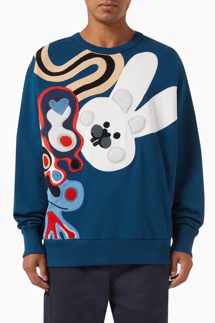 

Boke Flower Sweater in Fleece, Blue