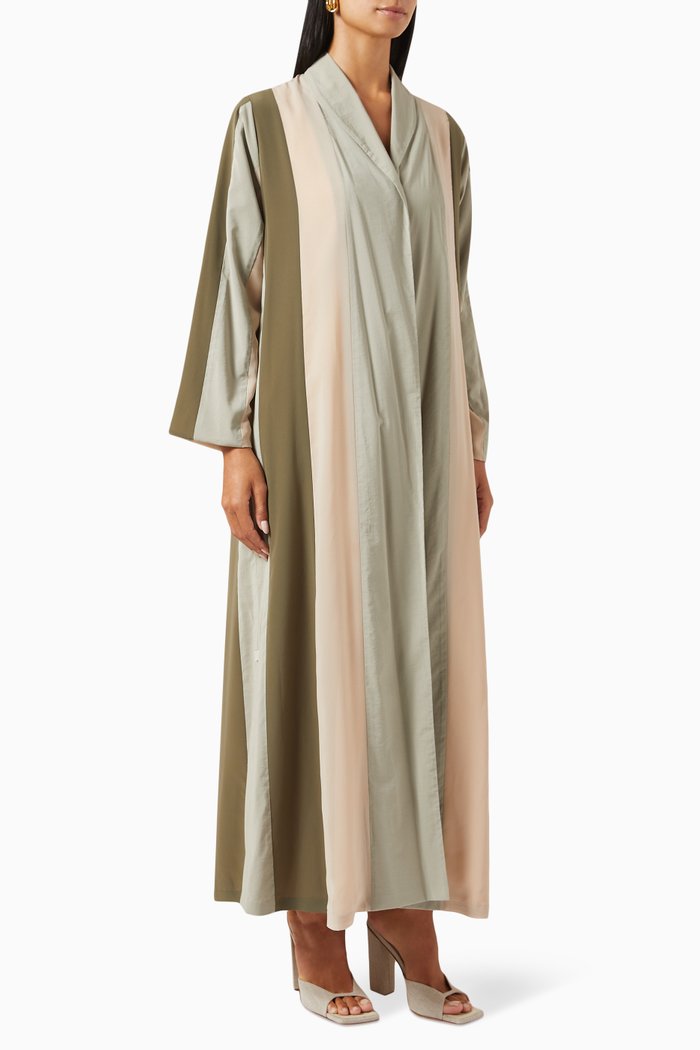 Contrast Stripe Abaya, Multicolour