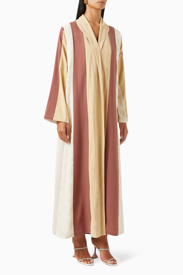 

Colour-block Panelled Abaya, Multicolour