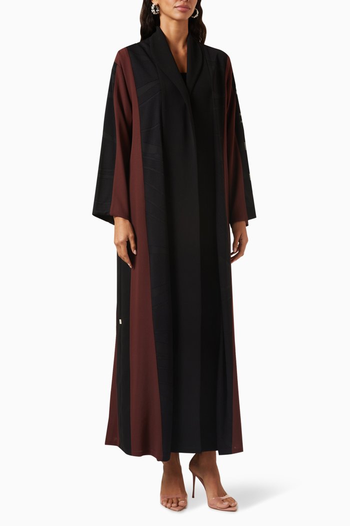 Contrast-panel Abaya, Multicolour