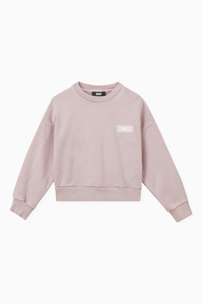 

Logo Detail Sweatshirt in Cotton, Purple