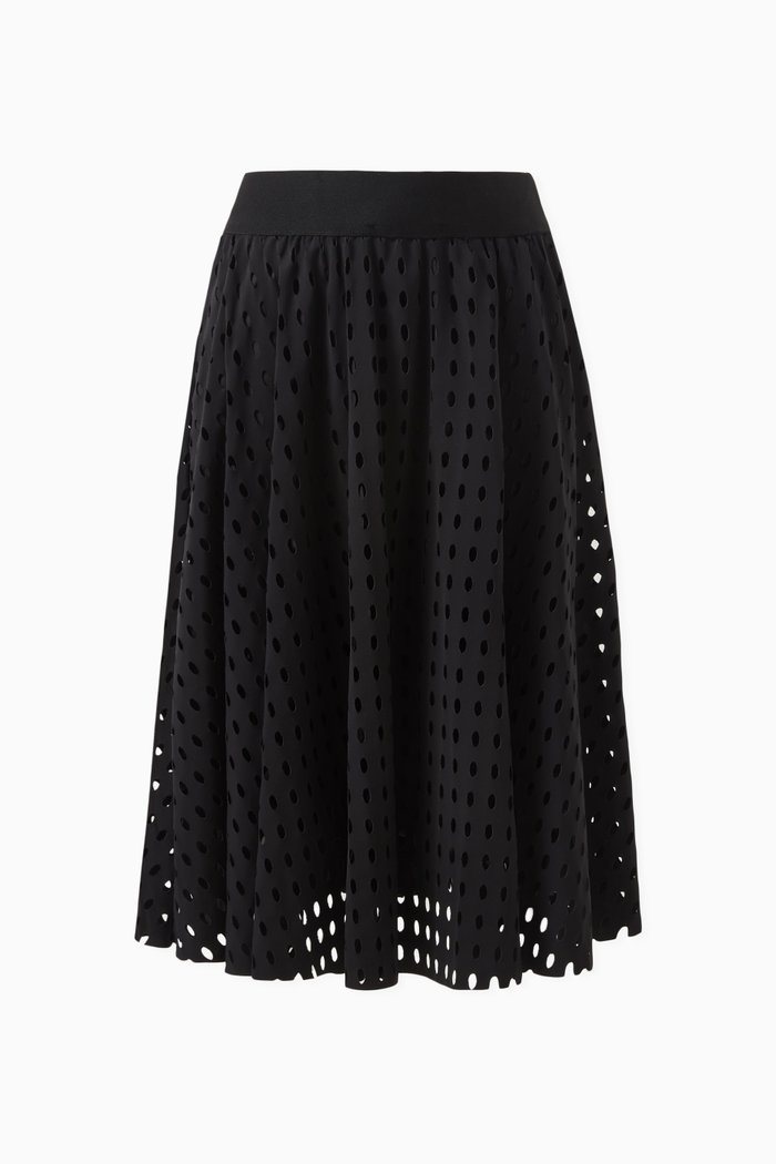 

Logo-tape Cut-out Skirt in Nylon-blend, Black