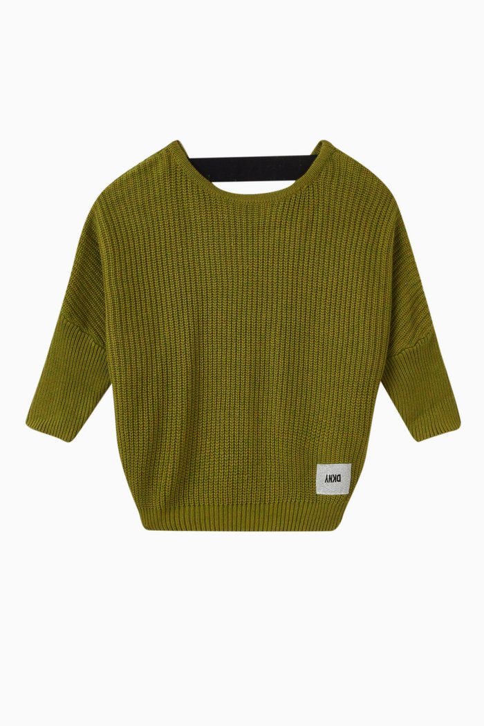 

Logo-tape Sweater in Wool-blend Knit, Green