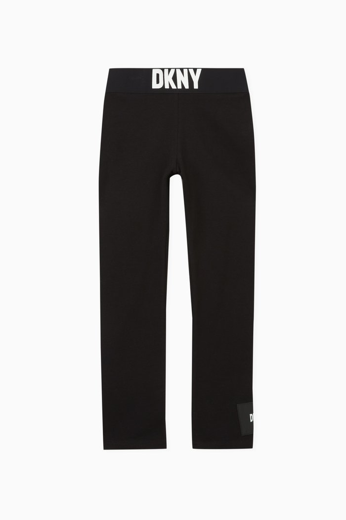 

Logo Waistband Leggings in Cotton, Black