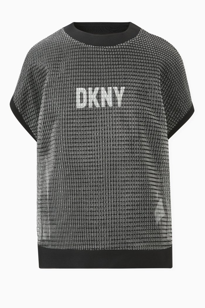

Logo Print Mesh Overlay T-shirt, Grey