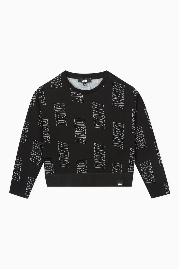 Logo Print T-shirt in Cotton, Black