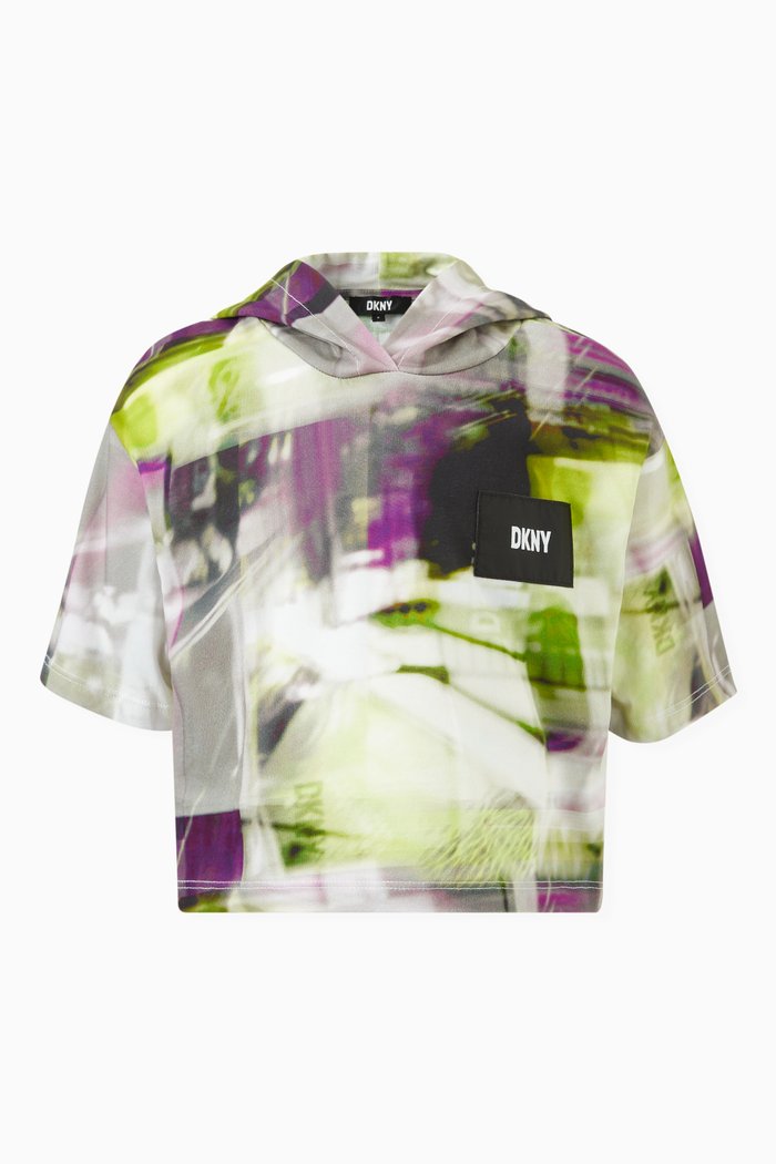 

Graphic Print T-shirt in Cotton, Purple