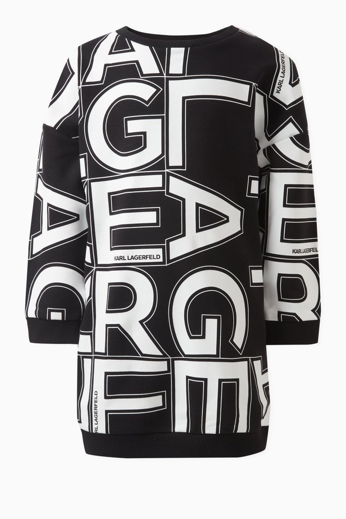 

Logo-print Dress in Cotton-blend, Black