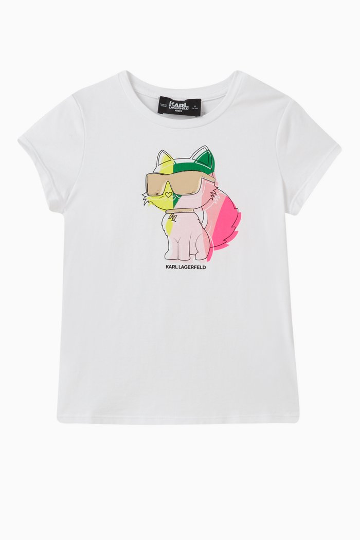 

Choupette Logo T-shirt in Cotton-modal Blend, White