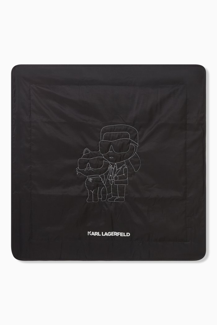 

Logo-embroidered Blanket in Polyester, Black