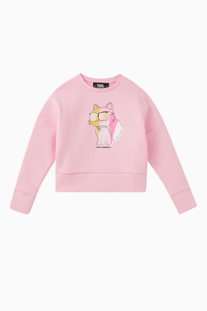 

Choupette Logo Sweatshirt in Cotton-blend, Pink