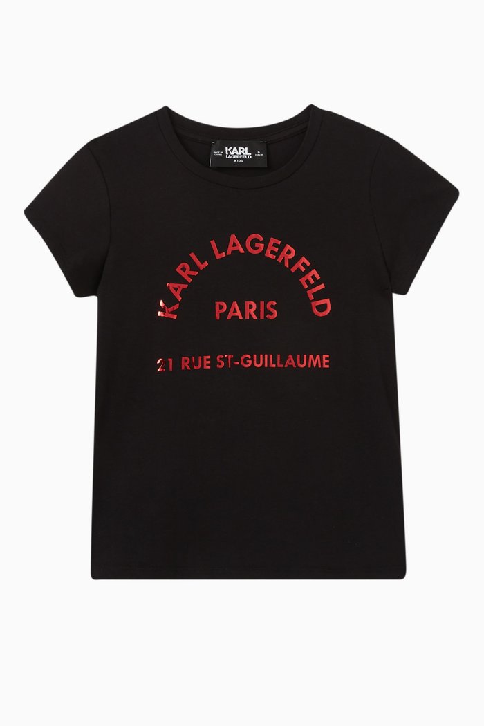 

Metallic-logo T-shirt in Cotton-modal Blend, Black