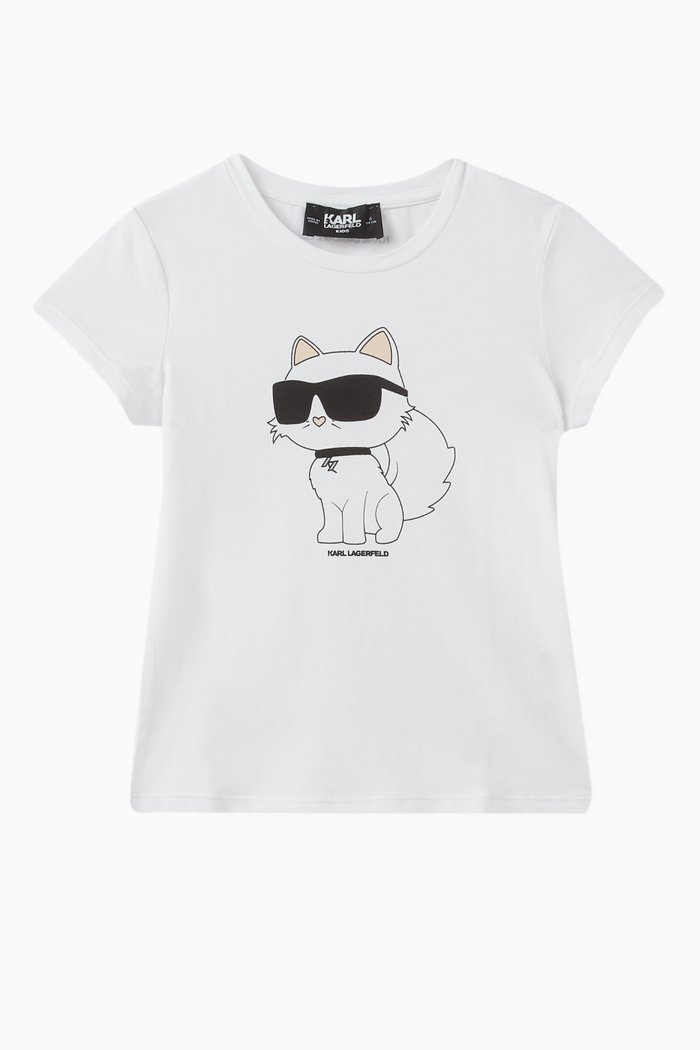 

Choupette Logo T-shirt in Cotton-modal Blend, White