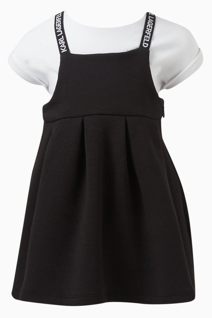 

Logo-print Dress and T-shirt Set in Cotton, Black
