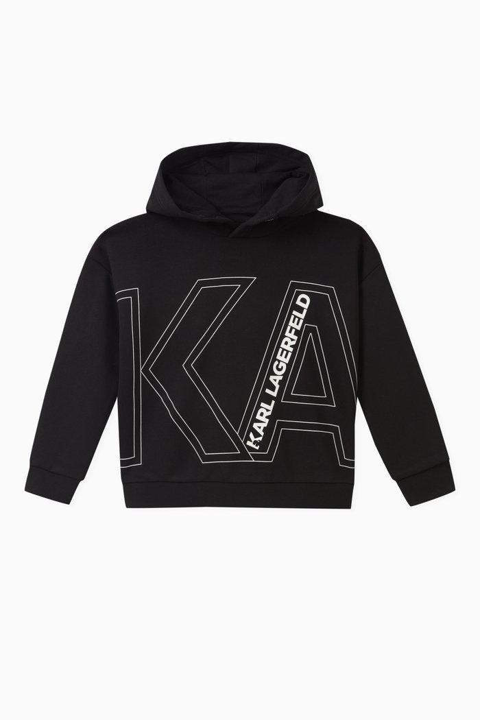 

Logo-print Hoodie in Cotton, Black