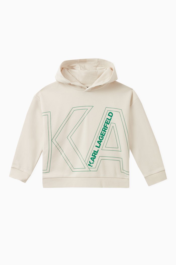 

Logo-print Hoodie in Cotton, Neutral