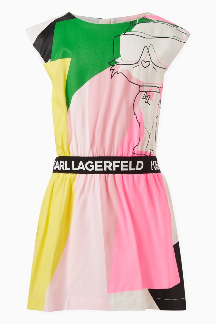 

Colour-block Logo Dress in Viscose, Multicolour