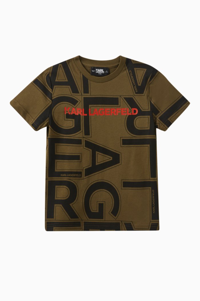 Logo-print T-shirt in Cotton, Neutral