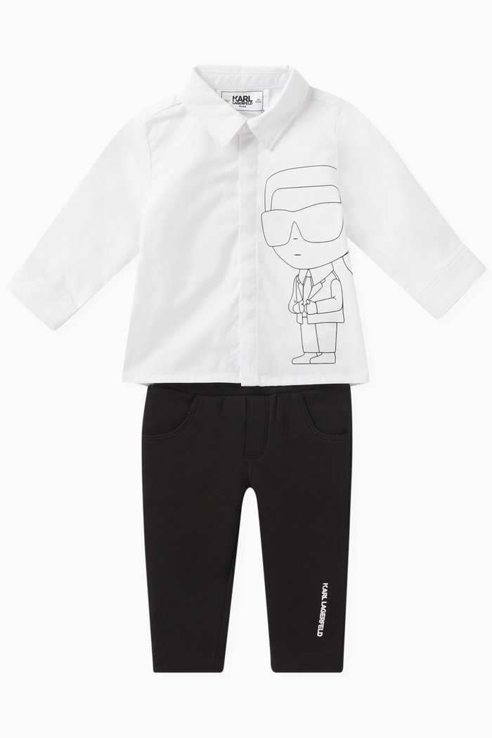 

Logo-print Shirt Set in Cotton, White