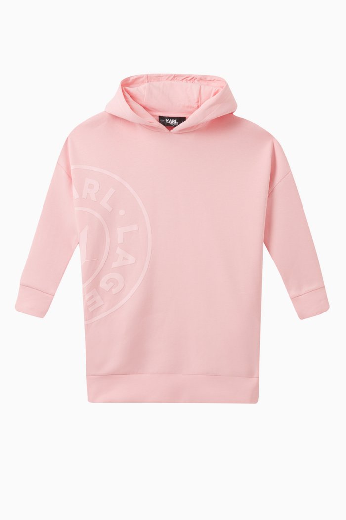 

Logo-print Hoodie Dress in Cotton, Pink