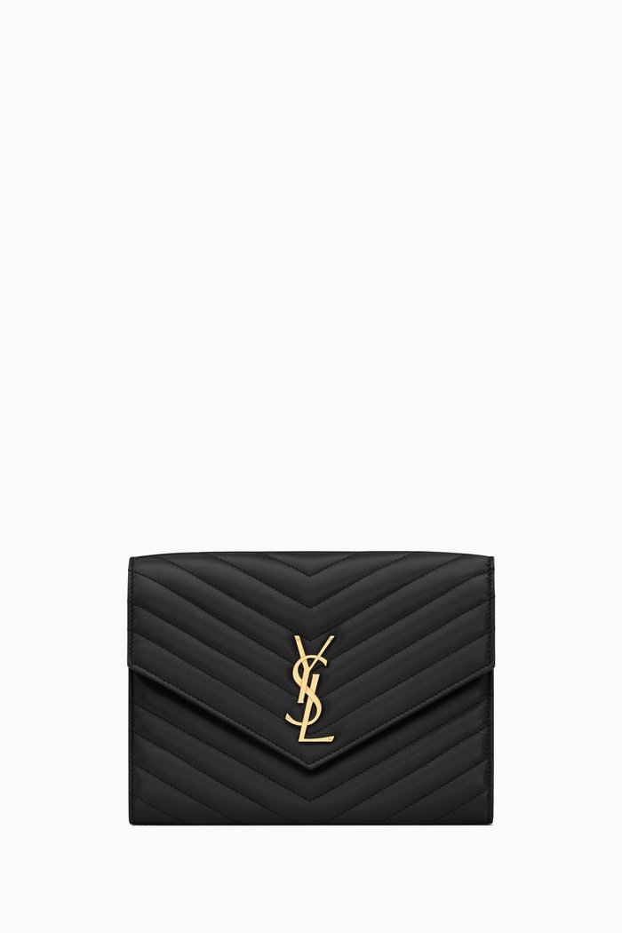 

Cassandre Pouch in Matelassé Leather, Black