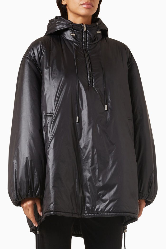 Cassandre Padded Anorak Jacket in Nylon, Black
