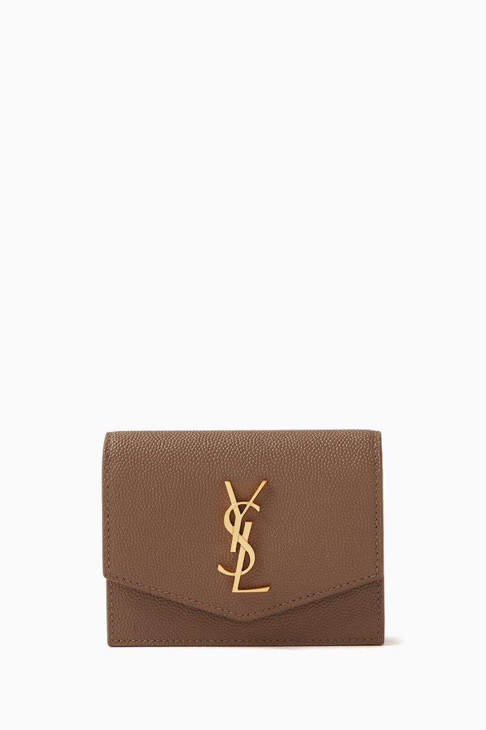 

Uptown Business Card Case in Grained Leather, Brown