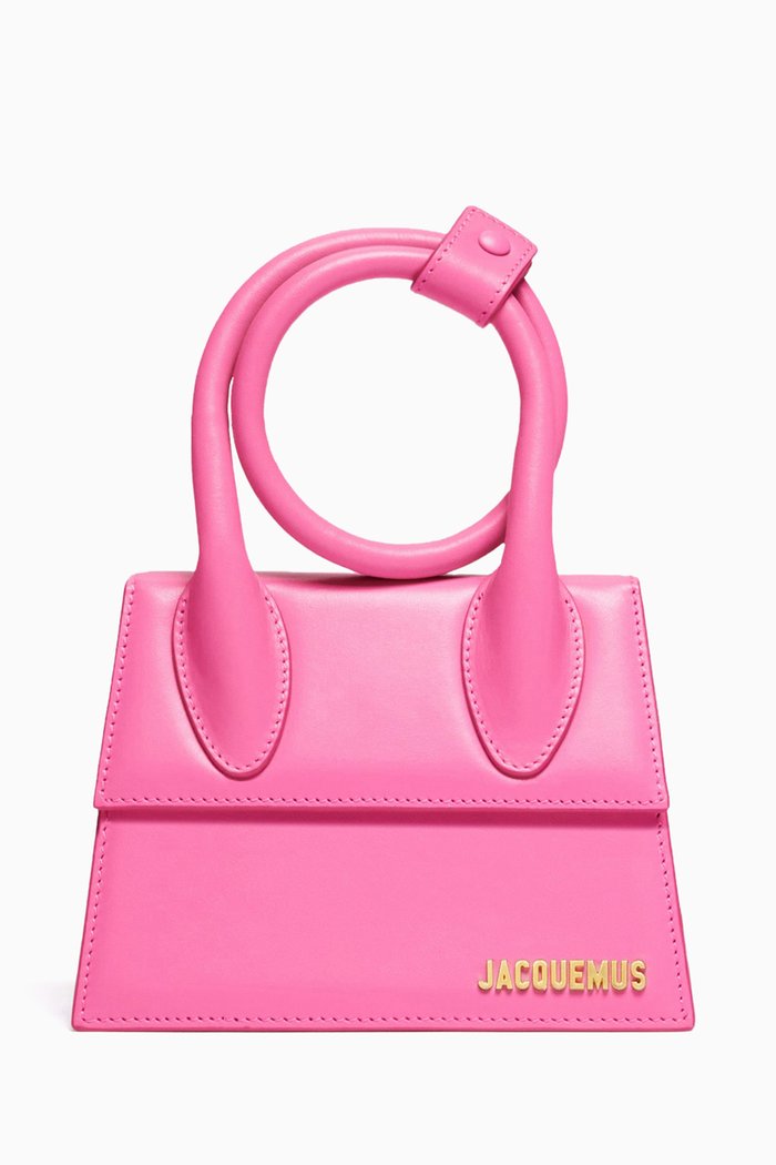 

Le Chiquito Noeud Bag in Leather, Pink