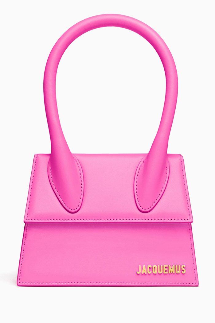 

Le Chiquito Moyen Top-handle Bag in Leather, Pink