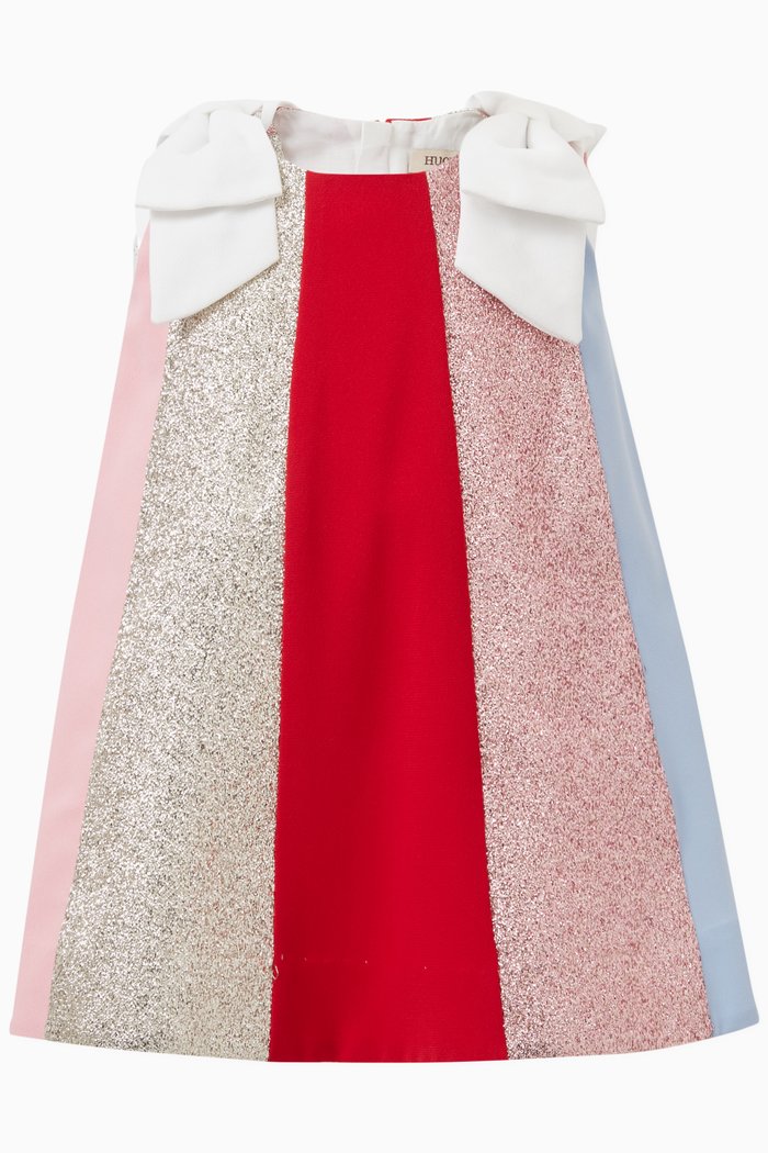 

Rainbow Trapeze Dress & Bloomers in Crepe, Multicolour