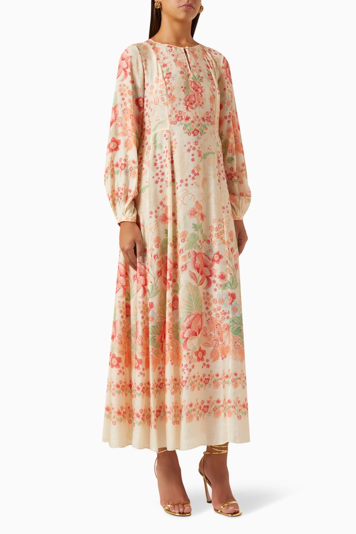 

Alya Printed A-line Kaftan, Neutral