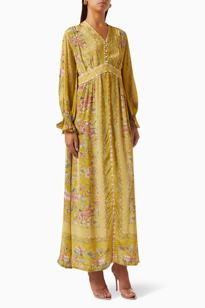 

Alvaro Printed Kaftan, Yellow