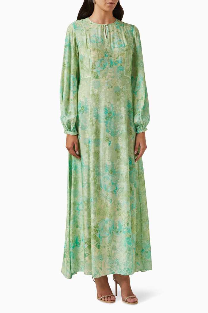 

Morado Floral-print Kaftan, Green