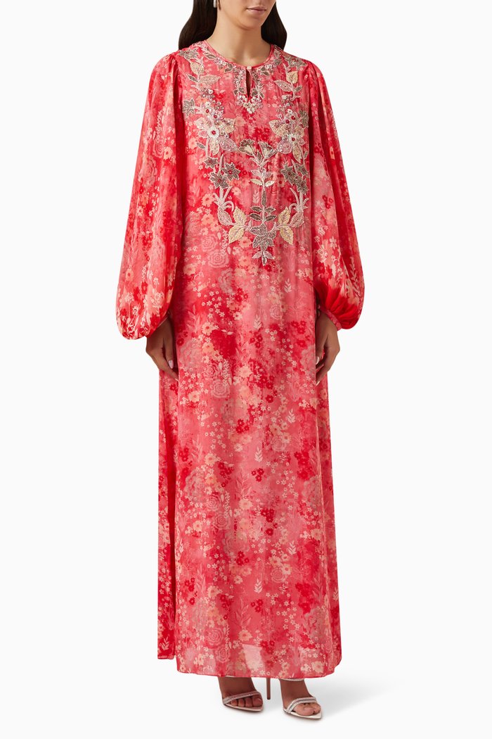 Rosalba Embellished Kaftan, Pink